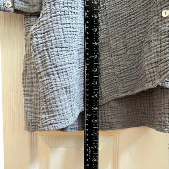 Zara Gauzy Pocket Button Down Collared  Babydoll Tunic Mini Dress Size Medium - Picture 15 of 16
